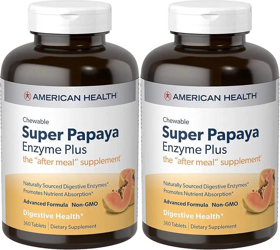 Chewable Papaya Enzyme Tablets 360 Count Pack of 2 S383339