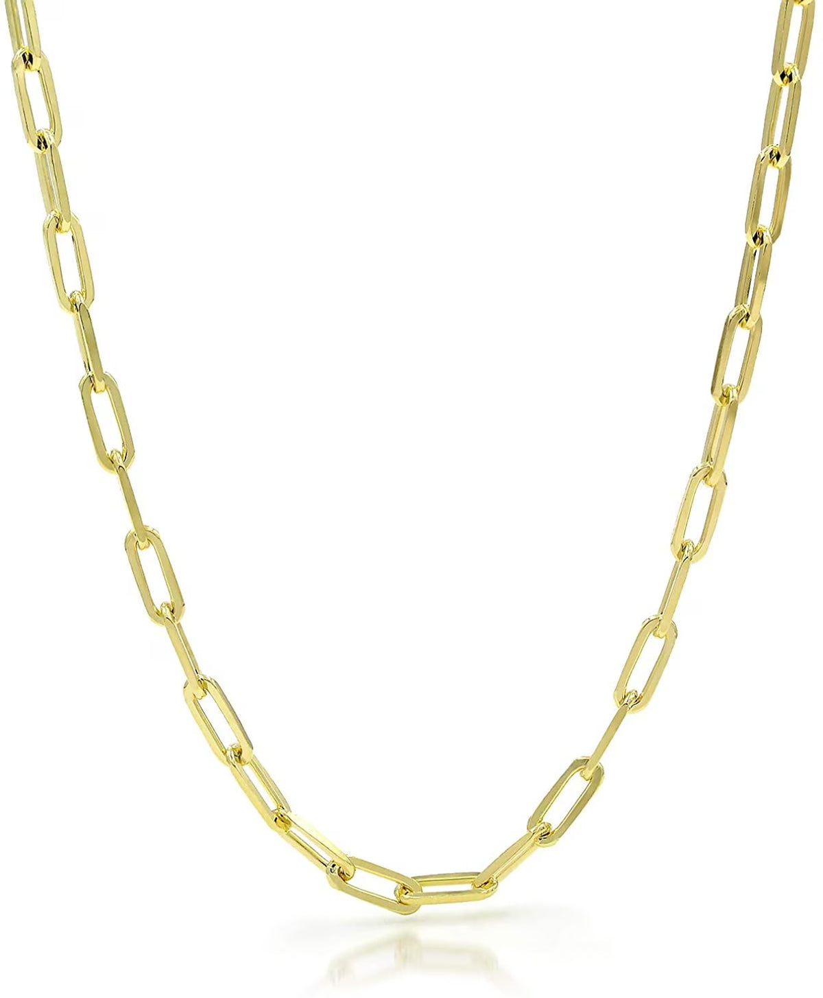 925 Sterling Silver Yellow Gold Plated Cable Link Necklace L85870