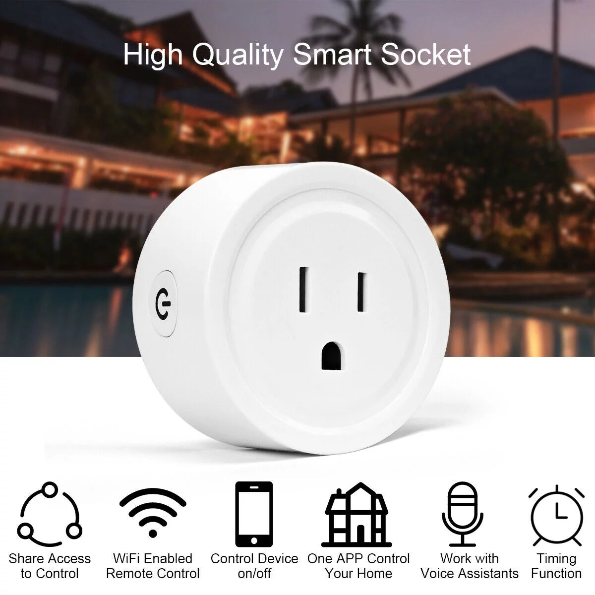 4 Pcs Mini Wifi Smart Plug Outlet J225402