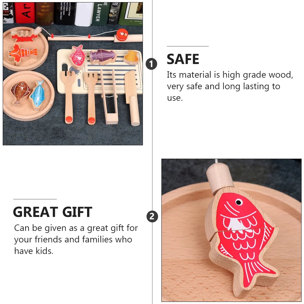 Wooden Role Play Toys Cutting Pretend Food Kitchen Y853