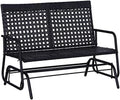 Black Wicker Glider Bench Rocking Chair E336146