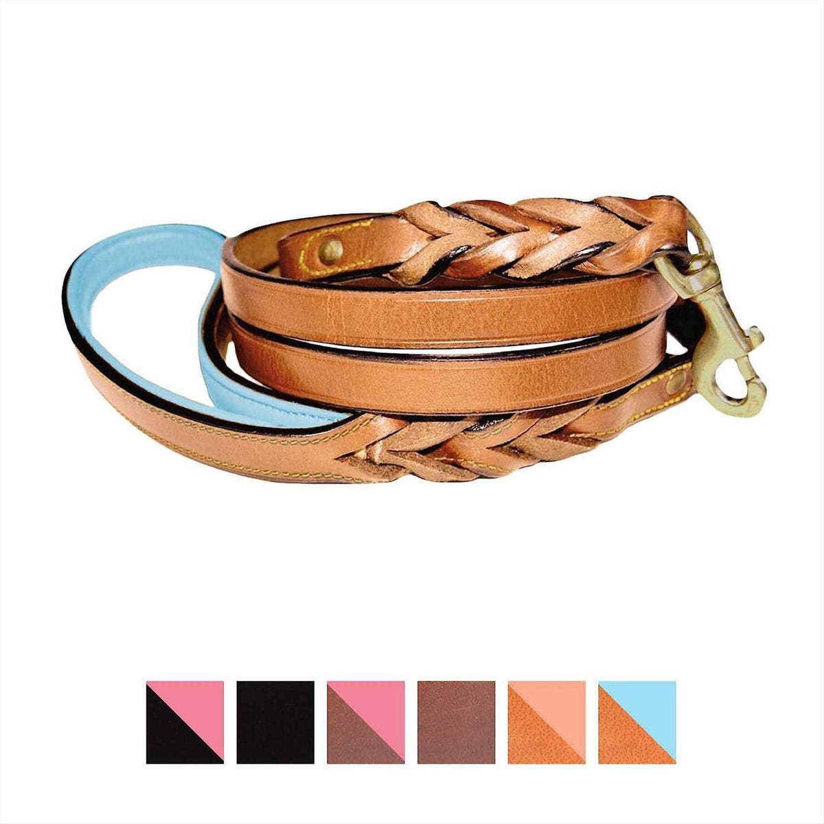 Leather Braided Dog Leash A60796