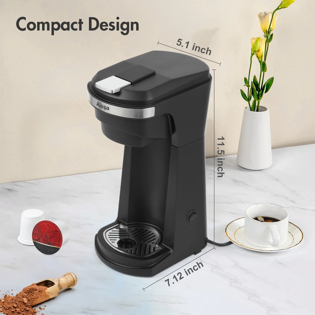 2 in 1 K Cup Coffee Maker with Single Travel Cup S791
