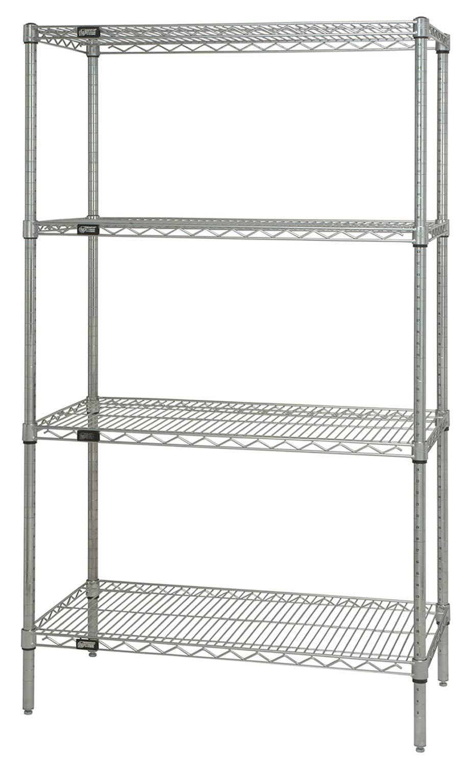 Chrome Wire Shelving Starter Kit 72inch W x 30inch D x 86Inch H S34131