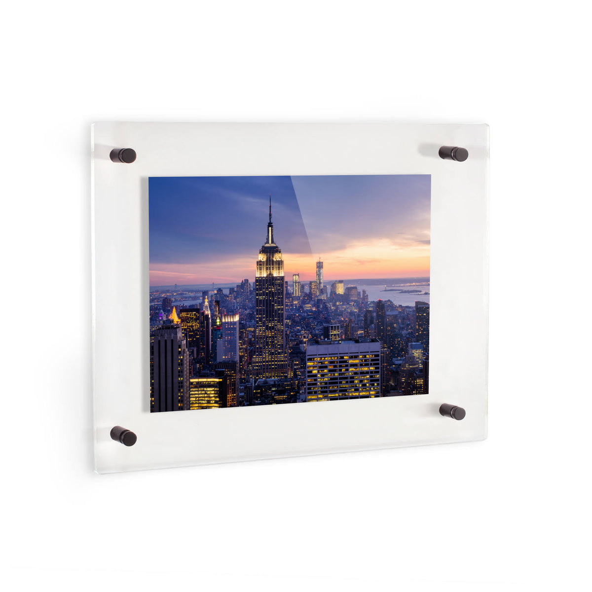 Acrylic Floating Frame for Pictures Up to 14x21 Inches with Black Acrylic Standoff Z750