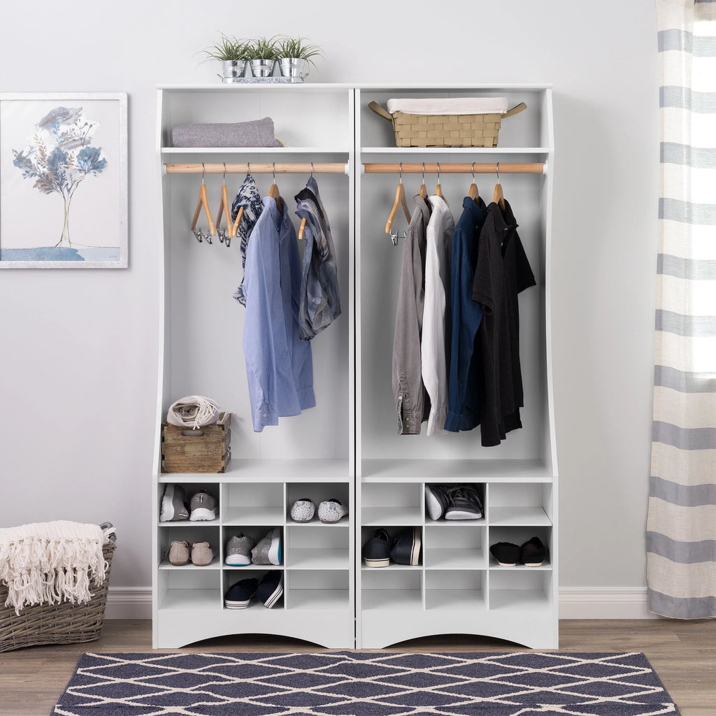 White Compact Wardrobe with Shoe Storage Z54829