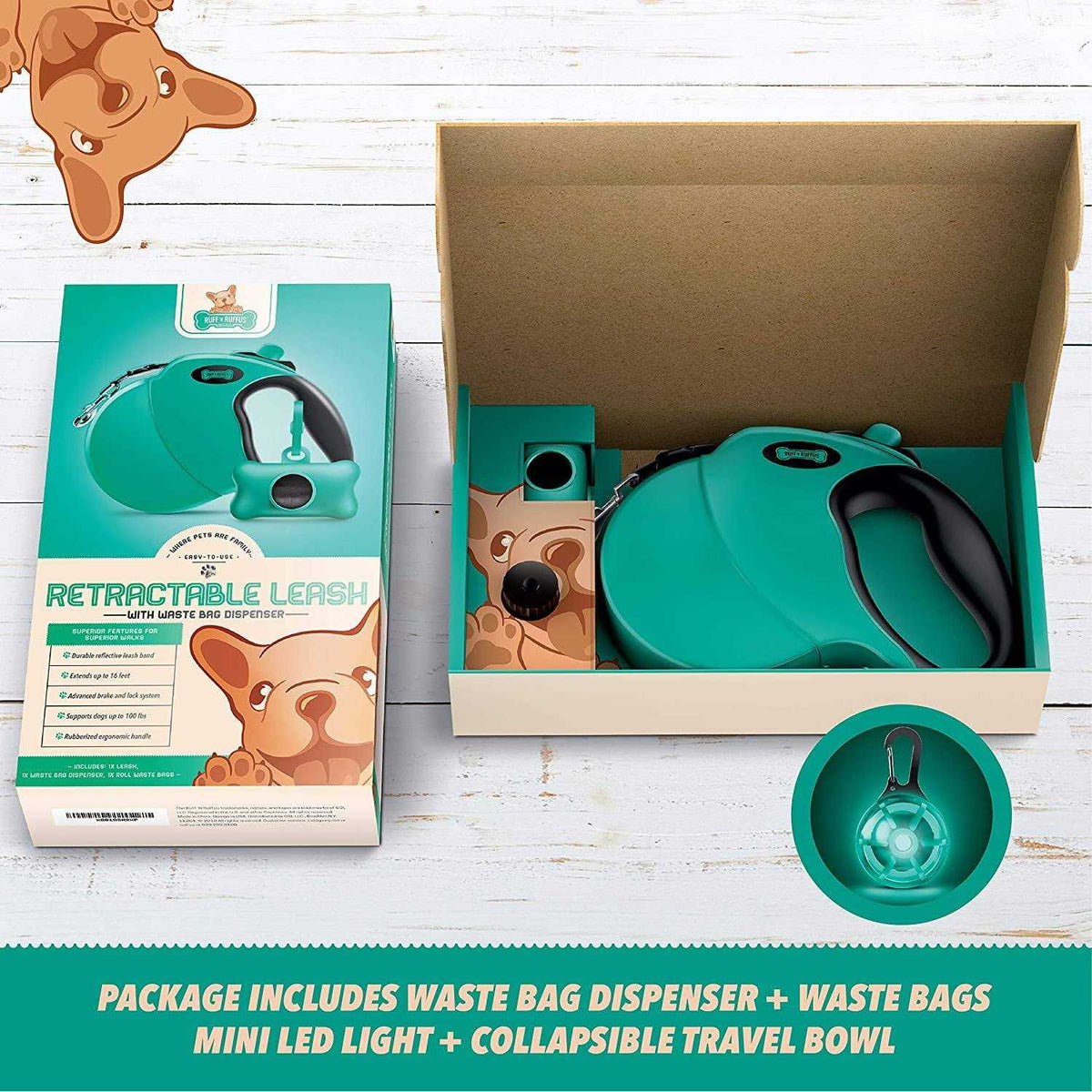 Tangle-Free Retractable Dog Leash L365640