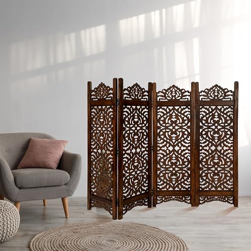 Wooden 4 Panel Foldable Room Divider N144141
