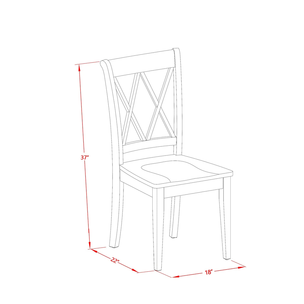 3-piece Dining Set with Wood Seat in Black O2156