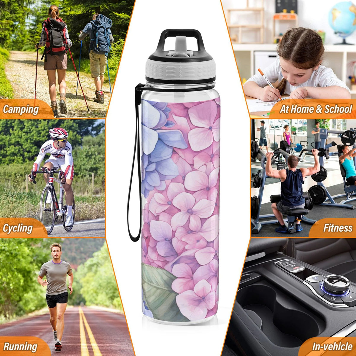 32oz Tritan Leakproof Clear Water Bottle with Straw Z12296