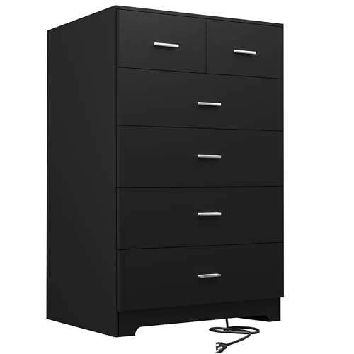 White 6 Drawer Wood Dresser L327