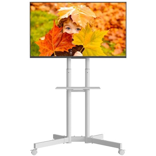 Black Mobile TV Stand for 32 to 85 inch Screens up to 121 lbs S68158