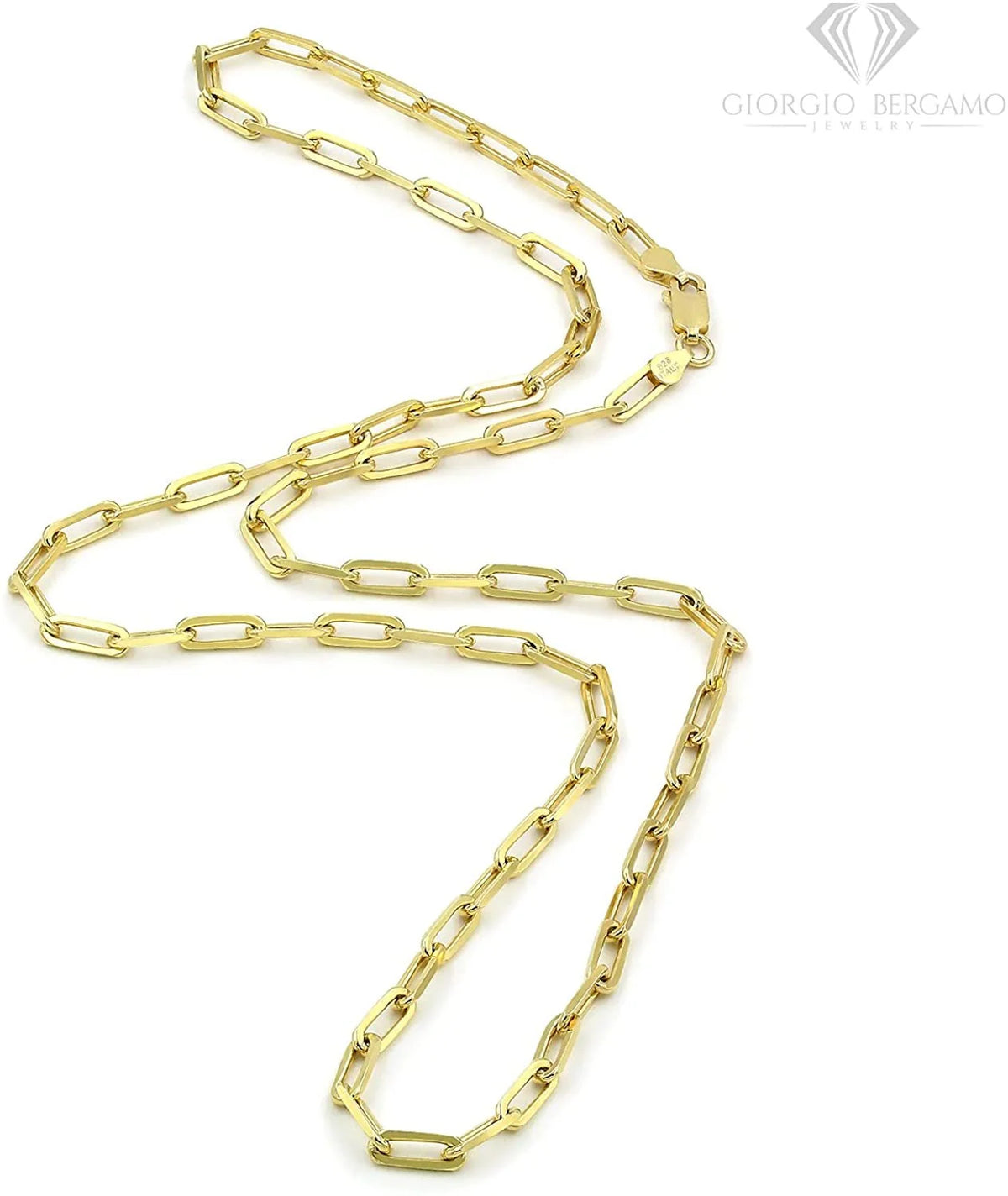 925 Sterling Silver Yellow Gold Plated Cable Link Necklace L85870