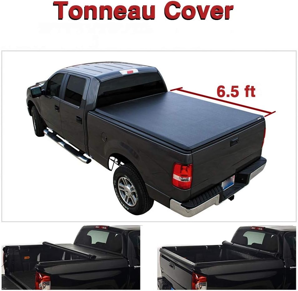 Soft Roll-Up Tonneau Cover for Chevy Silverado GMC Sierra 1500 2500HD 3500HD Fleetside Bed Z750