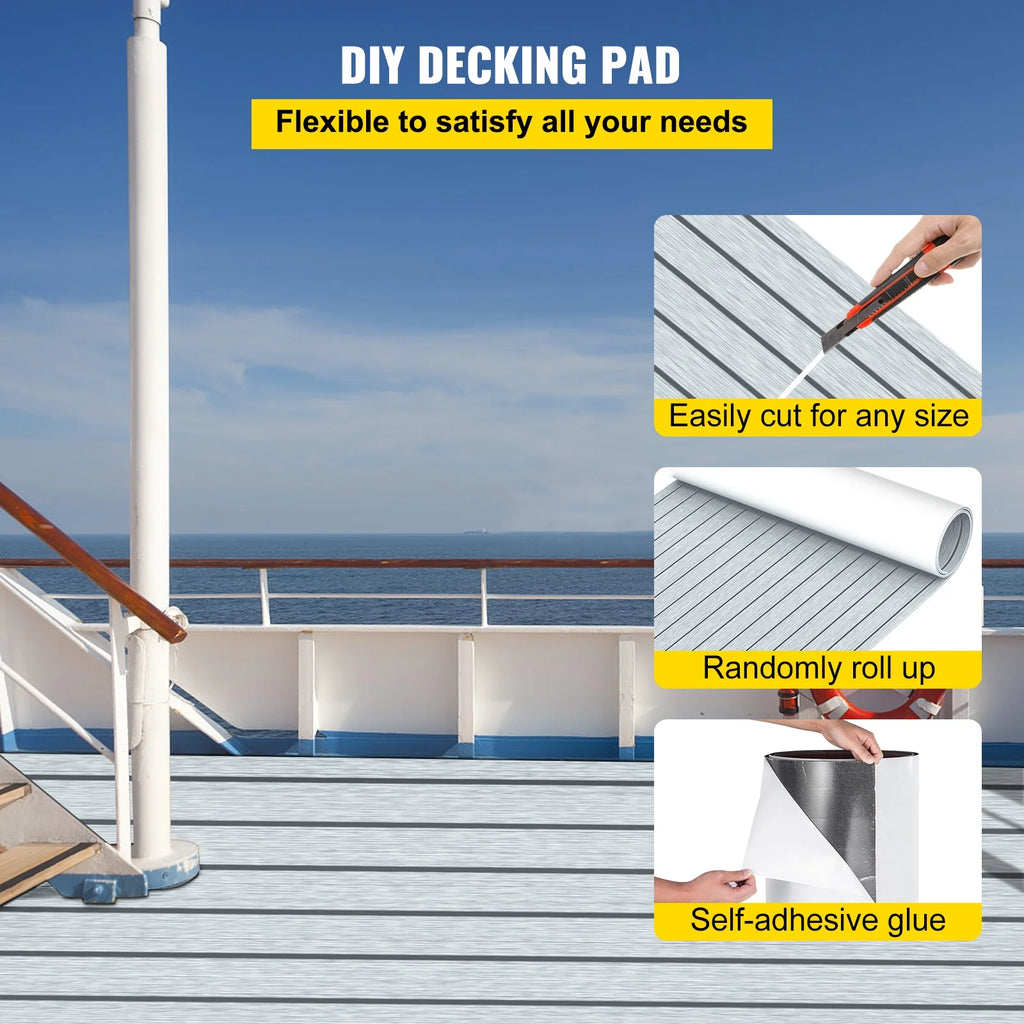 94.5 X 35.4 inch 6MM Non-Skid EVA Foam Faux Teak Boat Decking Sheet G618