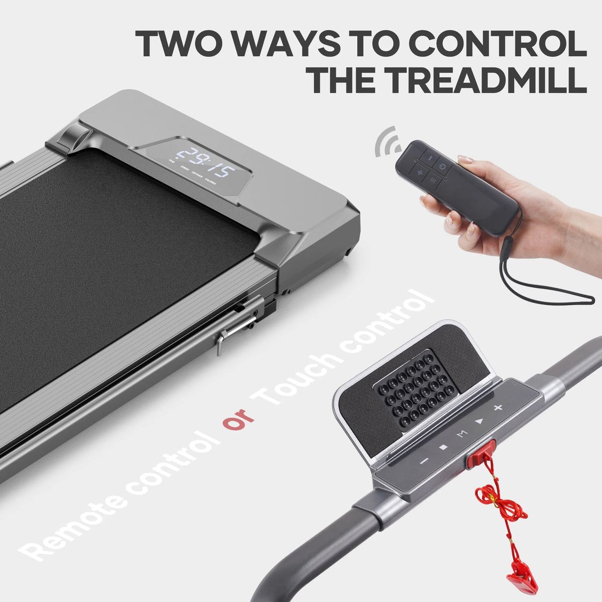 2 in 1 Folding Treadmill 7.5 MPH with Remote Control and LED Display D948496